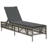 vidaXL Sonnenliege mit Auflage Grau Poly Rattan Produktbild-Vorschau 1