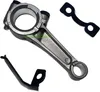 A set of engine parts, including a connecting rod and two smaller metal pieces, laid out on a white background. Anteprima dell’immagine prodotto