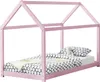 [en.casa] Kinderbett 90x200cm Rosa Haus Holz Natur Produktbild-Vorschau 1