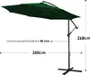 Jayseuw Parasol pivotant à 360° Vert Parasol avec manivelle Voir les images du produit 2