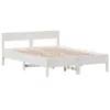 The Living Store Massivholzbett ohne Matratze Weiß 120x200 Produktbild-Vorschau 3