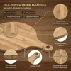 hausleben Pizzabrett 33 cm Bambus 4er Set – Rundes Produktbild-Vorschau 5