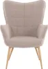 byLIVING Sessel Uta / Webstoff sandfarben / Gestell Metall Produktbild-Vorschau 3
