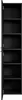 A tall, narrow black cabinet with multiple shelves, shown from the front with the doors slightly ajar. Anteprima dell’immagine prodotto