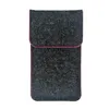 A dark gray felt sleeve with pink stitching, presented on a white background. Produktbild-Vorschau