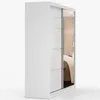 Schwebetürenschrank Kleiderschrank Schrank 233 cm Weiß/Weiß Produktbild-Vorschau 7