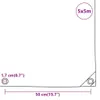 vidaXL Šedá plachta 5x5 m 650 g/m² Náhľad obrázku produktu 7