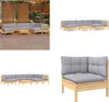 vidaXL 10 tlg. Garten Lounge Set mit Grauen Kissen Kiefer Produktbild-Vorschau 1