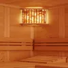 Interior of a wooden sauna with a salt crystal lamp. Produktbild-Vorschau