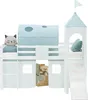 Homestyle4u Kinder Hochbett 90x200 Rutsche Vorhang Tunnel Produktbild-Vorschau 9