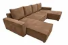 A brown U-shaped sectional sofa with corduroy fabric, shown from a diagonal angle against a white background. Náhľad obrázku produktu
