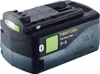 A close-up, angled view of a Festool 18V 5.0 Ah Li-Ion AIRSTREAM battery pack. Produktbild-Vorschau