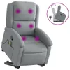 vidaXL Massagesessel mit Aufstehhilfe Hellgrau Stoff Produktbild-Vorschau 1