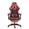 A gaming chair with a black and red design, shown from the front. Produktbild-Vorschau