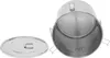 A stainless steel storage container with its lid placed next to it, on a white background. Podgląd zdjęcia produktu