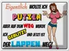 vianmo Blechschild 30x40 cm eigentlich wollte ich putzen Produktbild-Vorschau 1