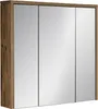 Badezimmerschrank mit Spiegel 80 cm, 3 Türen, Eiche Huton Produktbild-Vorschau 1