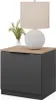 A modern nightstand with a lamp and a small plant on top. Náhled obrázku produktu
