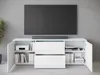 A modern white media console with a large black television mounted above it. Náhled obrázku produktu