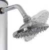 A close-up view of a chrome shower head attached to a silver pole, against a white background. Produktbild-Vorschau