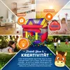 A collage of images showing a children's play tent in different settings, including indoors and outdoors, with children playing. Produktbild-Vorschau