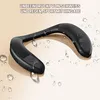 A black neck speaker is shown on a beige background with water droplets, suggesting water resistance. Produktbild-Vorschau