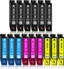 A collection of printer ink cartridges arranged in rows. Produktbild-Vorschau