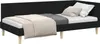 vidaXL Eckbettgestell Schwarz 100 cm x 200 cm Stoff und Produktbild-Vorschau 1