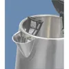 A close-up view of the inside of a stainless steel kettle, showing a black mesh filter. Podgląd zdjęcia produktu