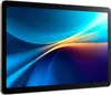 A tablet device is shown from a side angle, displaying a vibrant abstract wallpaper. Produktbild-Vorschau