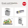 A collage of images showing a trash bin, trash bags, and a graphic representing organic waste. Produktbild-Vorschau
