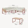 Loungeset 'Karg' Sofa mit Couchtisch Kissen Rattanoptik Rot Produktbild-Vorschau 4