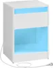 A white bedside table with blue LED lighting. Produktbild-Vorschau