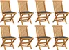 Gartenstühle mit Anthrazit Kissen 8 Stk. Massivholz Teak Produktbild-Vorschau 1