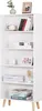 A white, multi-shelf bookcase with various decorative items and books on each shelf, shown from a front-facing angle. Náhľad obrázku produktu