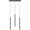 A modern black pendant light fixture with three cylindrical shades hanging from a rectangular base. Produktbild-Vorschau