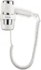 A white wall-mounted hairdryer with a coiled cord. Náhled obrázku produktu