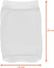 A white fabric skimmer sock is shown against a white background with dimension lines indicating its size. Produktbild-Vorschau