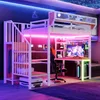Lit superposé Merax en métal, 90 × 200 cm, avec bureau et Voir les images du produit 4