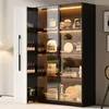 Vitrine en verre Merax avec LED, trois portes, armoire à Voir les images du produit 1