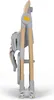 A folded baby high chair shown from the side. Náhled obrázku produktu