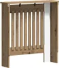 A front view of a wooden radiator cover with vertical slats. Náhľad obrázku produktu