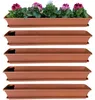 4er Blumenkasten Set Balkonkasten Pflanzkasten Terracotta Produktbild-Vorschau 1