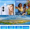 Collage of images showcasing a smartphone's camera features and a scenic landscape. Produktbild-Vorschau