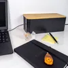 Scatola per cavi Intirilife con coperchio in bambù nero - Anteprima dell’immagine prodotto 4