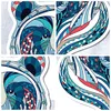 Bilder auf glas - Bär Illustration Traum blumig - 50x50cm - Produktbild-Vorschau 8