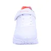 A white Skechers sneaker with rainbow accents on the heel and speckled sole. Produktbild-Vorschau