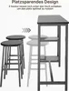 A bar table and stools with a diagram showing how the stools can be stored under the table. Náhľad obrázku produktu