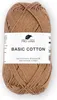 A ball of brown yarn with a label. Produktbild-Vorschau