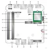 A diagram of a computer motherboard with labeled components. Produktbild-Vorschau